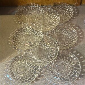 Vintage bubble glass saucer set